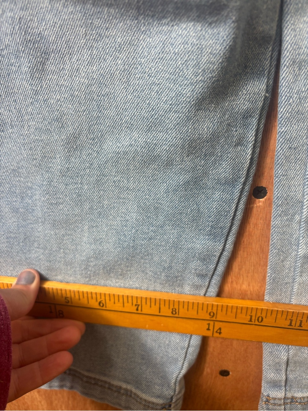 Flying Angel Women’s 9/29 Light Wash Cargo Wide Leg Jeans Elastic Waist - Picture 6 of 9